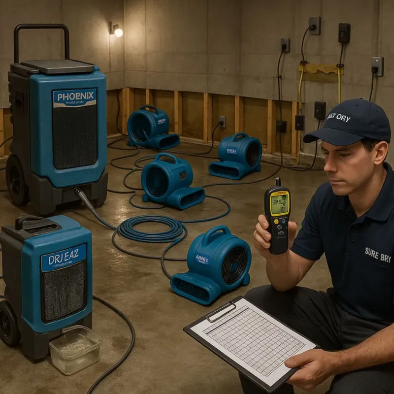 Structural Drying and Dehumidification process in East Valley, NV